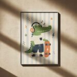 Skater Crocodile Cool Poster
