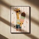 Giraffe Ice Cream Cool Poster