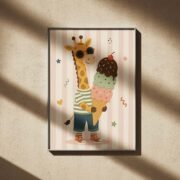 Giraffe Ice Cream Cool Poster