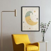 Sleepy Moon and Stars Poster - Image 2