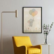 Balloon Elephant Meadow Poster - Image 2