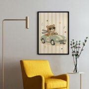 Race Car Bear Poster - Image 2