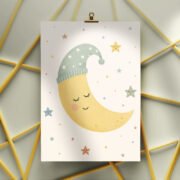 Sleepy Moon and Stars Poster - Image 3