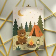 Campfire Bear Night Poster - Image 3