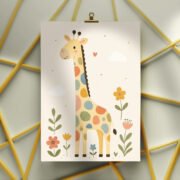 Spotted Giraffe Meadow Poster - Image 3
