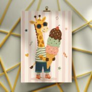 Giraffe Ice Cream Cool Poster - Image 3