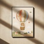 Hot Air Balloon Bear Poster