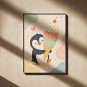 Penguin Ice Cream Treat Poster