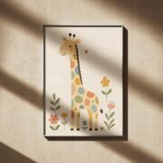 Spotted Giraffe Meadow Poster