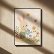 Gardening Bunny Poster