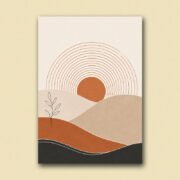 Sunrise Hills Line Art Poster