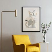 Geometric Cat Line Art Poster - Image 2