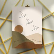 Birds Over Terracotta Hills Poster - Image 3