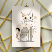 Geometric Cat Line Art Poster - Image 3