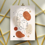 Entwined Faces Line Art Poster - Image 3