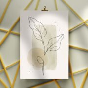 Botanical Leaf Line Art Poster - Image 3