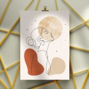 Moonlit Woman Line Art Poster - Image 3