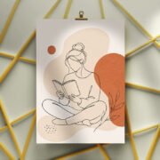 Reading Woman Line Art Poster - Image 3