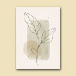 Botanical Leaf Line Art Poster