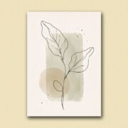 Botanical Leaf Line Art Poster