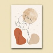 Moonlit Woman Line Art Poster