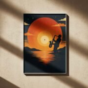Saxophone Sunset Silhouette Poster