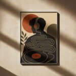 Headphones Maze Silhouette Poster