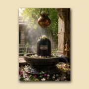 Shivling Garden Courtyard Poster
