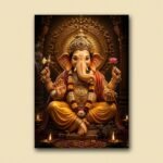 Lord Ganesha Golden Throne Poster