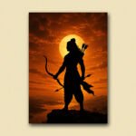 Lord Rama Silhouette Sunset Poster
