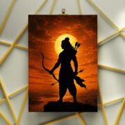 Lord Rama Silhouette Sunset Poster - Image 3