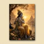 Krishna Riverside Temple Poster