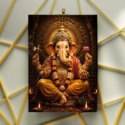 Lord Ganesha Golden Throne Poster - Image 3