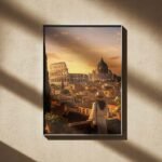 Rome Rooftop Sunset Poster